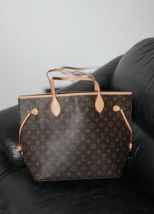 Сумка женская в стиле louis vuitton neverfull brown pink4 фото