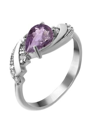 Серебряное кольцо с розовым аметистом 095-6310
