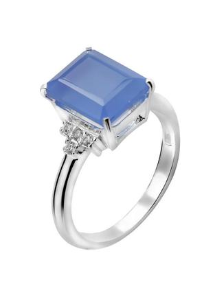 Серебряное кольцо с голубым кварцем 103-3210