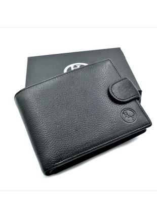 Чоловічий шкіряний гаманець weatro 12 х 9,5 х 3 см чорний wtro-163-9