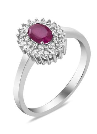 Серебряное кольцо с рубином 086-4410