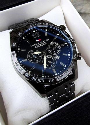Модные стильные молодежные мужские часы на руку черные1 фото