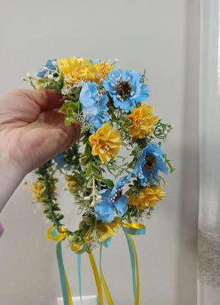 Патріотичний віночок на голову віночки українські з квітів