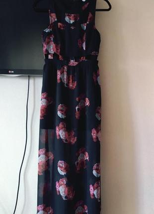 Новое черное шифоновое платье h&m