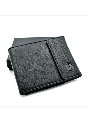 Чоловічий шкіряний гаманець weatro 12 х 9 х 2,5 см чорний wtro-1-208b