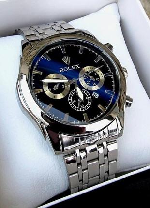 Стильные молодежные мужские часы на руку серебряные1 фото