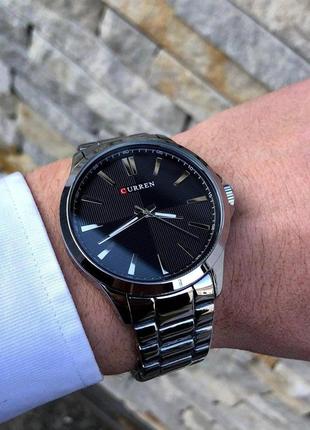 Чоловічий стильний молодіжний наручний металевий годинник на руку