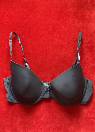 Сірий бюстгальтер ,гладкий ліфчик,бюстгальтер чорний