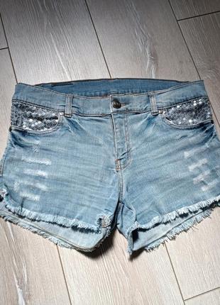 Легкие шорты с пайетками wow y.f.k