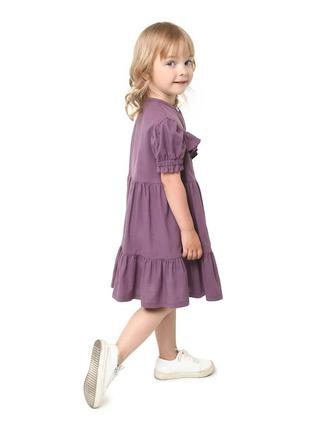 Платье детское хлопковое легкое летнее на пуговицах из натуральной ткани фиолетовое4 фото