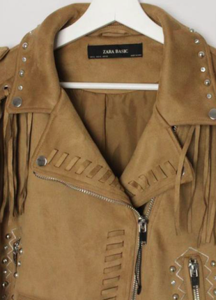 Zara куртка-косуха с бахромой в бохо4 фото