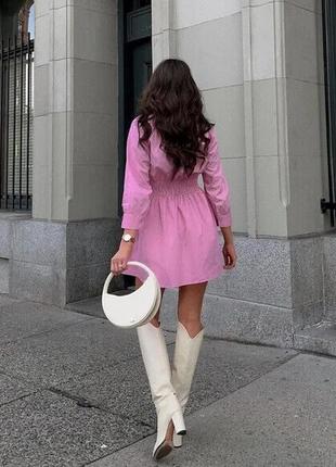 Фаворит блогерів ніжна рожева сукня плаття бавовна коттон babydoll zara3 фото