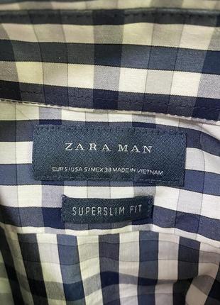 Zara man superslim рубашка s размер клетчатая2 фото