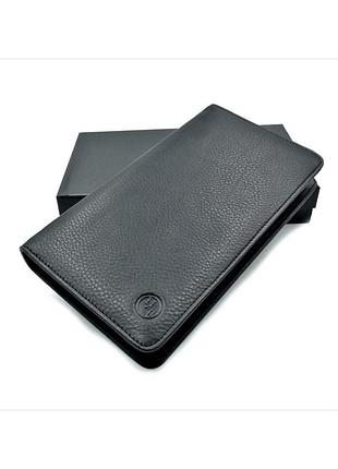 Чоловічий шкіряний клатч-гаманець weatro 22,5 х 12,5 х 3 см чорний wtro-212