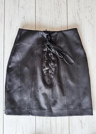 Атласная юбка, мини-юбка, черная юбка, мини-юбка