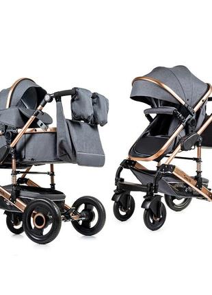 Коляска серая 2в1 трансформер ninos freelander grey