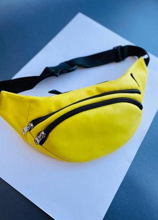 Топ качество ! бананка , сумка на пояс, барыжка, барсетка ,поясная сумка желтый неон3 фото