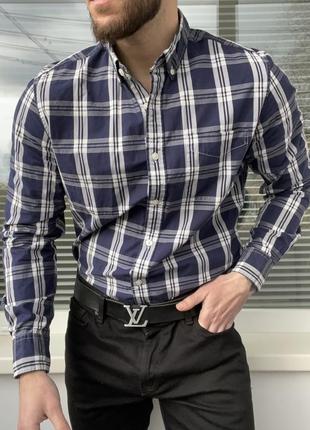 Tommy hilfiger рубашка м размер клетчатая синяя