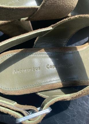 Anonymous copenhagen сандалии оливкового цвета производство португалия кожа и замша5 фото