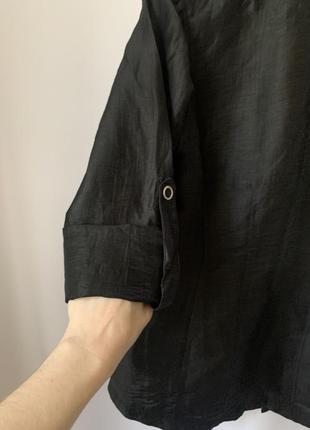 Вінтажний лляний чорний подовжений лляний піджак льон бавовна bonita5 фото