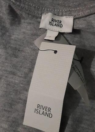 Брендовая футболка с пайетками р.s от river island,меланж4 фото