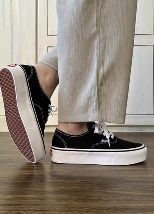 Стильные кеды на платформе vans authentic stackform black platform чёрные2 фото