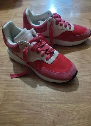 alexander mcqueen pelle s. gomma pink red runner sneaker 4500 122028774