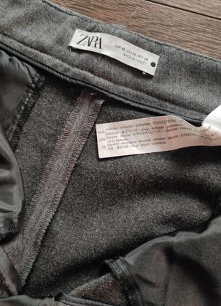 Zara серые брюки с защипами м8 фото