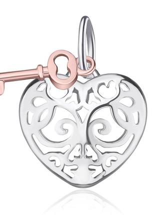 Срібний підвіс "ключ від серця" в стилі "tiffany" п23/2005а1 фото