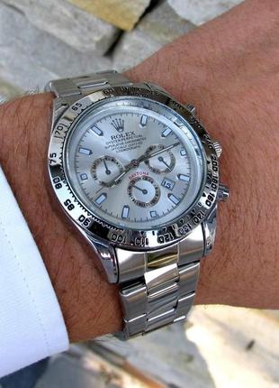 Мужские наручные стильные часы на руку серебряные