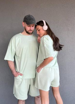 Парные спортивные костюмы люкс качества шорты + футболка оверсайз
