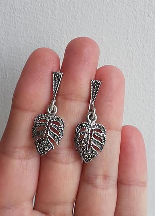 Серебряные серьги с марказитами
