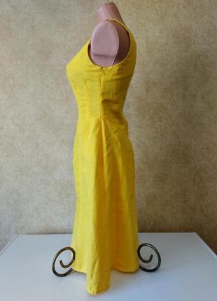 Базовое платье миди из натурального 100% льна размер 34/36, летнее платье2 фото