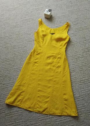 Базовое платье миди из натурального 100% льна размер 34/36, летнее платье4 фото