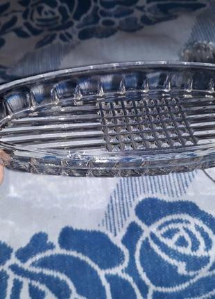 Икорница ссср 20 см маленькая стекло прозрачная тарелка пиала селёдница ретро