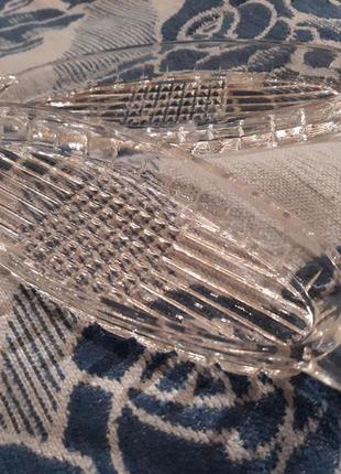 Икорница ссср 20 см маленькая стекло прозрачная тарелка пиала селёдница ретро