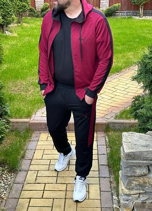 Якісний чоловічий спортивний костюм puma . кофта на блискавці та штани пума