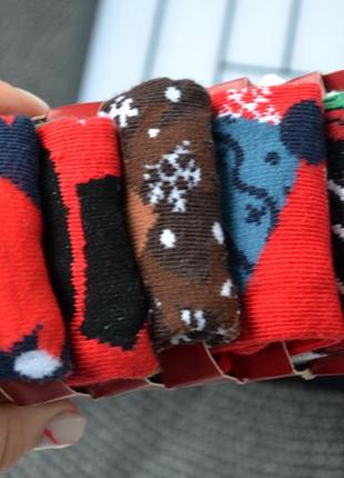 3 - 4 лет 23 - 26 р новые фирменные детские носки комплект 5 пар новогодний принт lc waikiki вайки5 фото