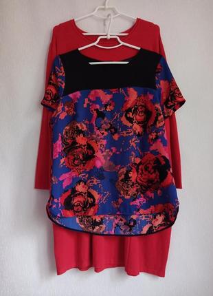 Легкая, нарядная блуза цветочный принт1 фото