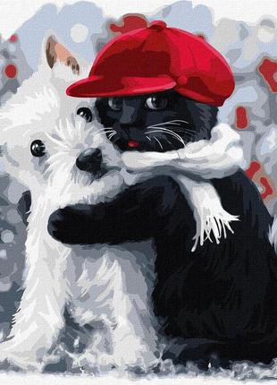 Картина по номерам "лучшие друзья" kho4267 40х40 см