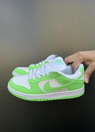 Кроссовки nike sb dunk low green glow