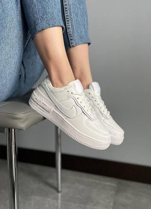 Кроссовки nike air force 1 shadow white женские найк аир форс 1 шадов белые nike air max білі жіночі шкіряні кросівки nike3 фото