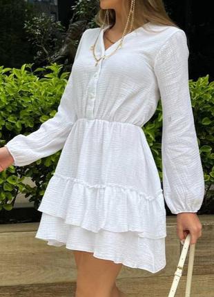 Белое нежное платье из муслина💕5 фото