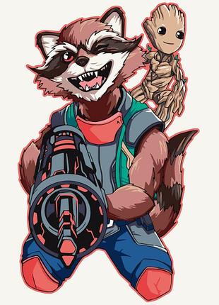 Картина по номерам "грут и ракета" art craft 16004-ac 40х50