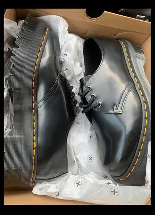 Туфлі оксфорди на платформе из гладкой кожи dr. martens 1461 quad2 фото