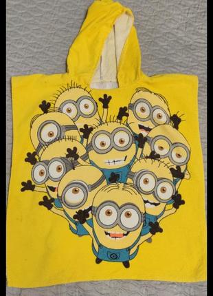 Пончо пляжное полотенце для девочек и мальчиков миньоны