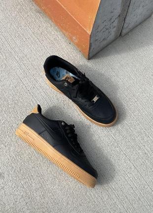 Кроссовки nike air force 1 low black/brown.