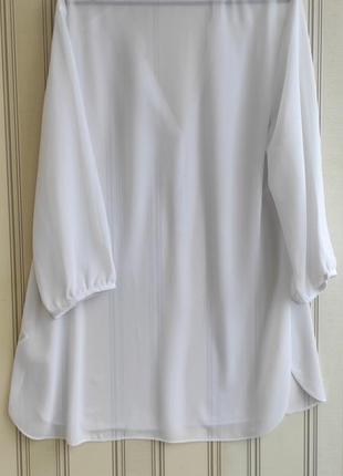 ❤️❤️❤️ белоснежная воздушная удлиненная рубашка, блуза. батал3 фото