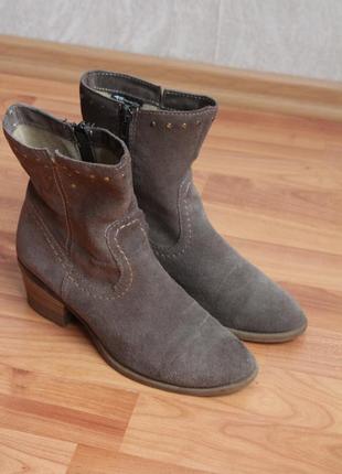 Замшевые ботинки tamaris 38 размер 24-24,5 см кожаные ботинки