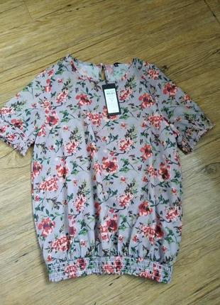 Нова! літня блузка блуза топ з квітковим принтом4 фото